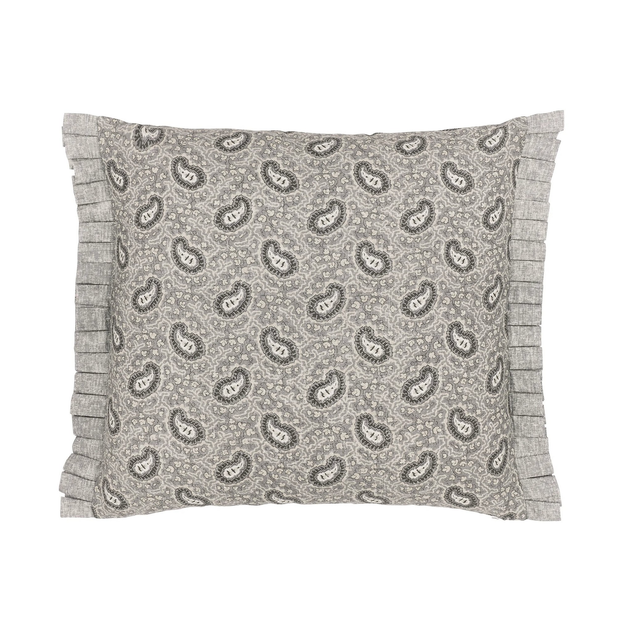 Cora Paisley Cushion By Bedeck Of Belfast In Linen Grey